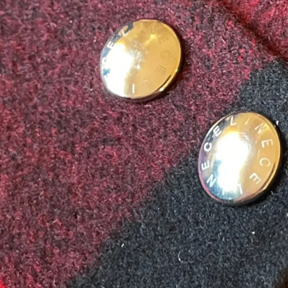 CELINE Wool/Cashmere Red & Black Plaid Jacket |Size: 40| - Picture 4 of 10